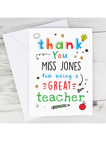 Personalised Thank You Teacher Card