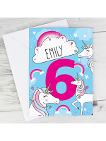 Personalised Unicorn Birthday Card