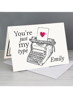 Personalised Just My Type Valentines Card