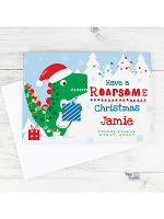 Personalised Dinosaur 'Have a Roarsome Christmas' Card