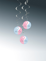 Gender Reveal Hanging Swirl 