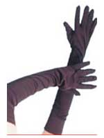 Gloves, Long Black Jersey Fabric 