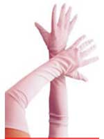 Gloves, Long White Jersey Fabric (1 Pair)