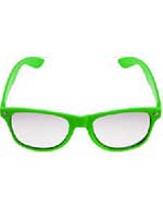 Green Neon Clear Lense Wayfarer Glasses 