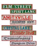 Halloween Street Sign Cardboard Cutouts