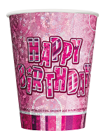 Birthday Glitz Pink - Happy Birthday Pink Prism Cups