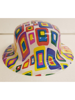 Coloured Square Bowler Hat    