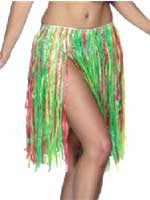 Hawaiian Adult Multi-Colour Hula Skirt, 56 cm/22"length 