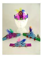 Holographic Fringed Tiaras 8" Assorted Colours Pack of 100