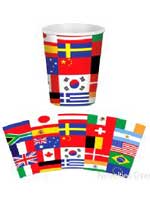 International Flag Cups ( 8 cups per pack)