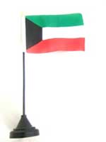 Kuwait Table Flag with Stick & Base 