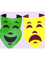 Mardi Gras Comedy & Tragedy Large Cutouts Gold & Green 2 pk