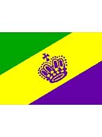 Mardi Gras Flag 5ft x 3ft With Eyelets For Hanging