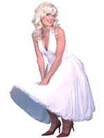 Marilyn Dress.White Halterneck, Size 10-14 Plus Full Accessories