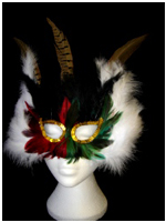 Multi Coloured Feathered Mask (1)