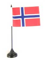 Norway Table Flag with Stick and Base 