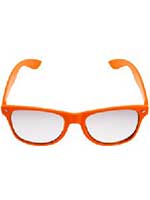 Orange Neon Clear Lense Wayfarer Glasses  