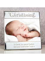 Personalised Silver Christening Square 6x4 Photo Frame