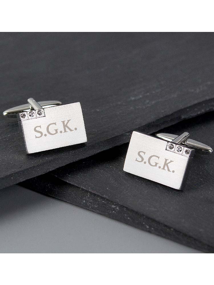 Personalised Diamante Cufflinks