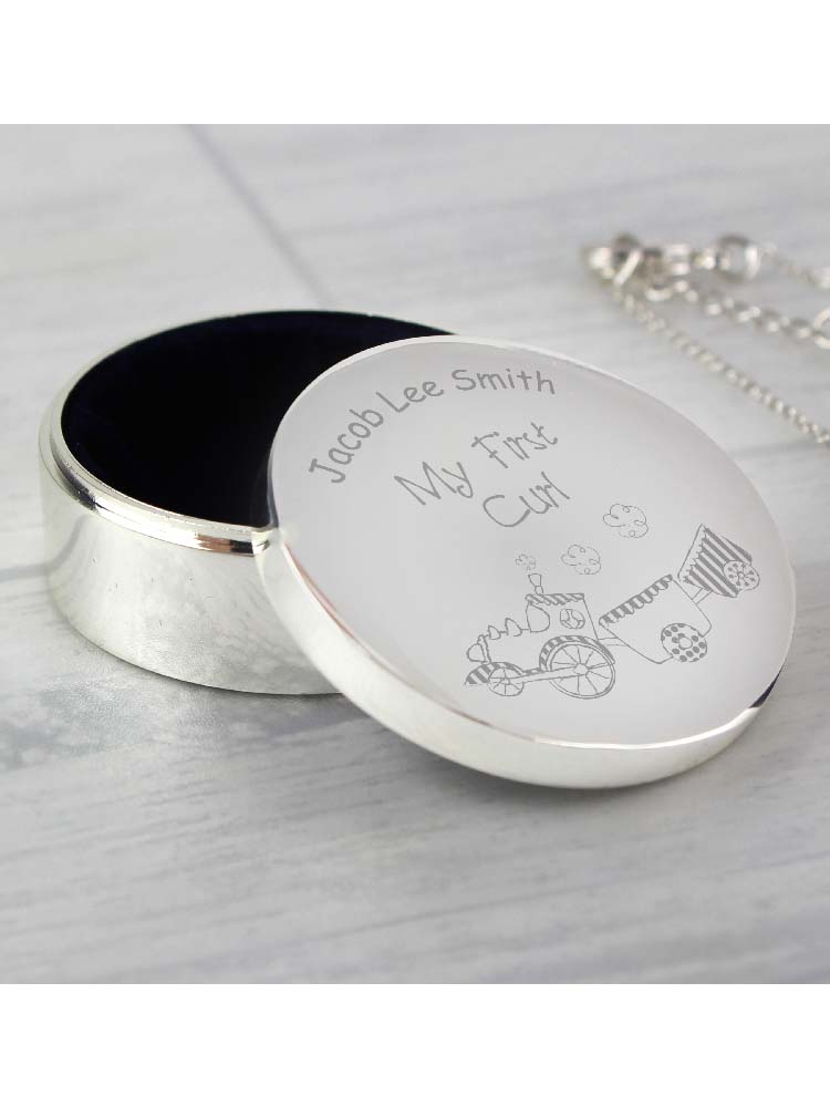 Personalised Train My First Curl Trinket Box