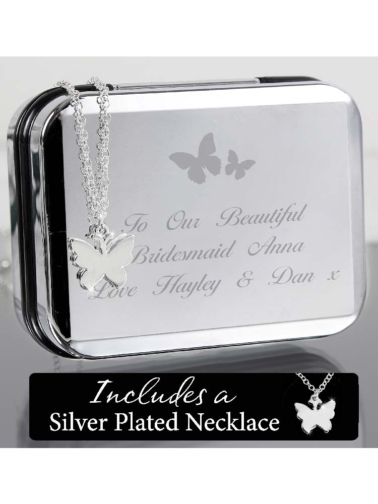 Personalised Butterfly Box and Butterfly Necklace