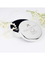 Personalised Decorative Wedding Mother of the Bride Round Trinket Box