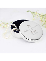 Personalised Decorative Wedding Mother of the Groom Round Trinket Box