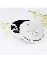 Personalised Decorative Wedding Flower Girl Round Trinket Box