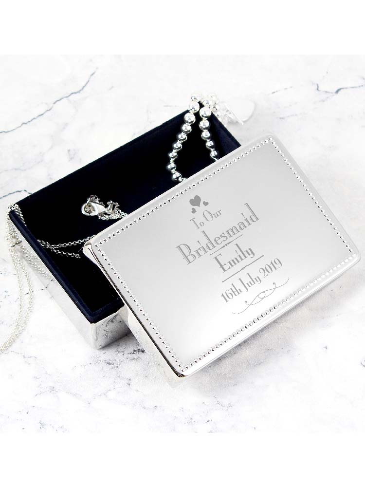 Personalised Decorative Wedding Bridesmaid Jewellery Box