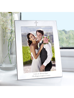 Personalised Silver 5x7 Cross Photo Frame