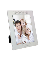 Personalised Silver 5x7 Home & Hearts Photo Frame