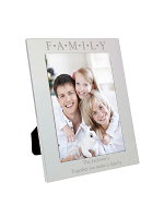 Personalised Silver 5x7 Family & Hearts Photo Frame