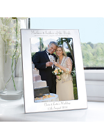 Personalised Silver 5x7 Decorative Mother & Father of the Bride Photo Frame