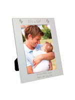 Personalised Silver 5x7 Footprints Photo Frame