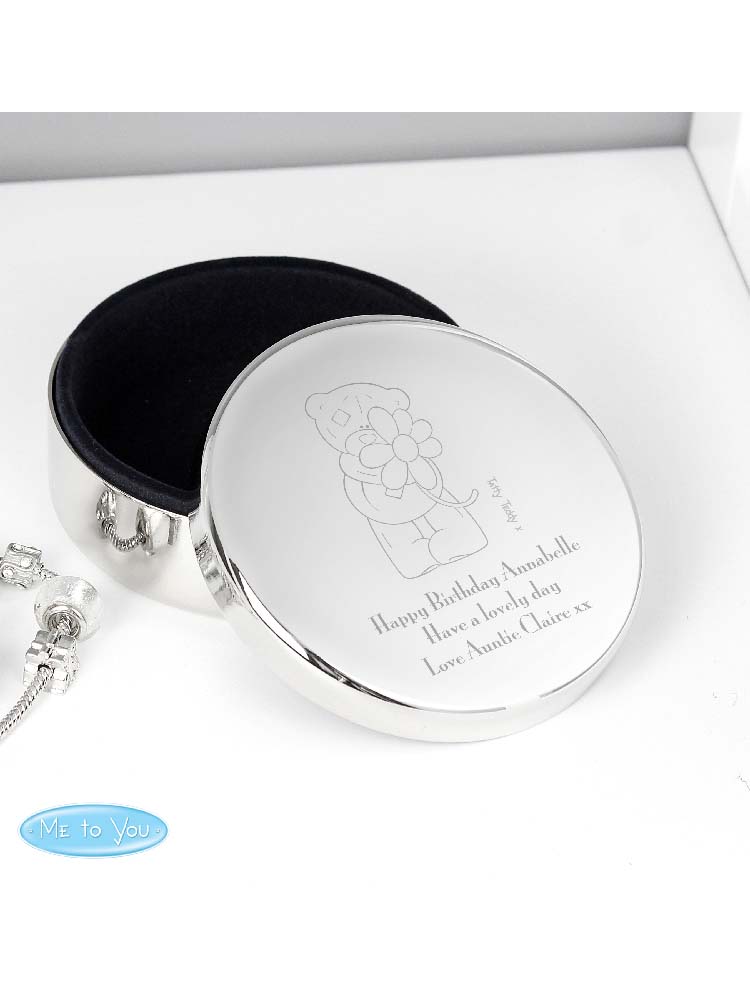 Personalised Me to You Flower Round Trinket Box