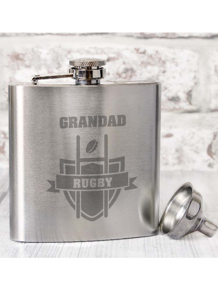 Personalised Rugby Hip Flask