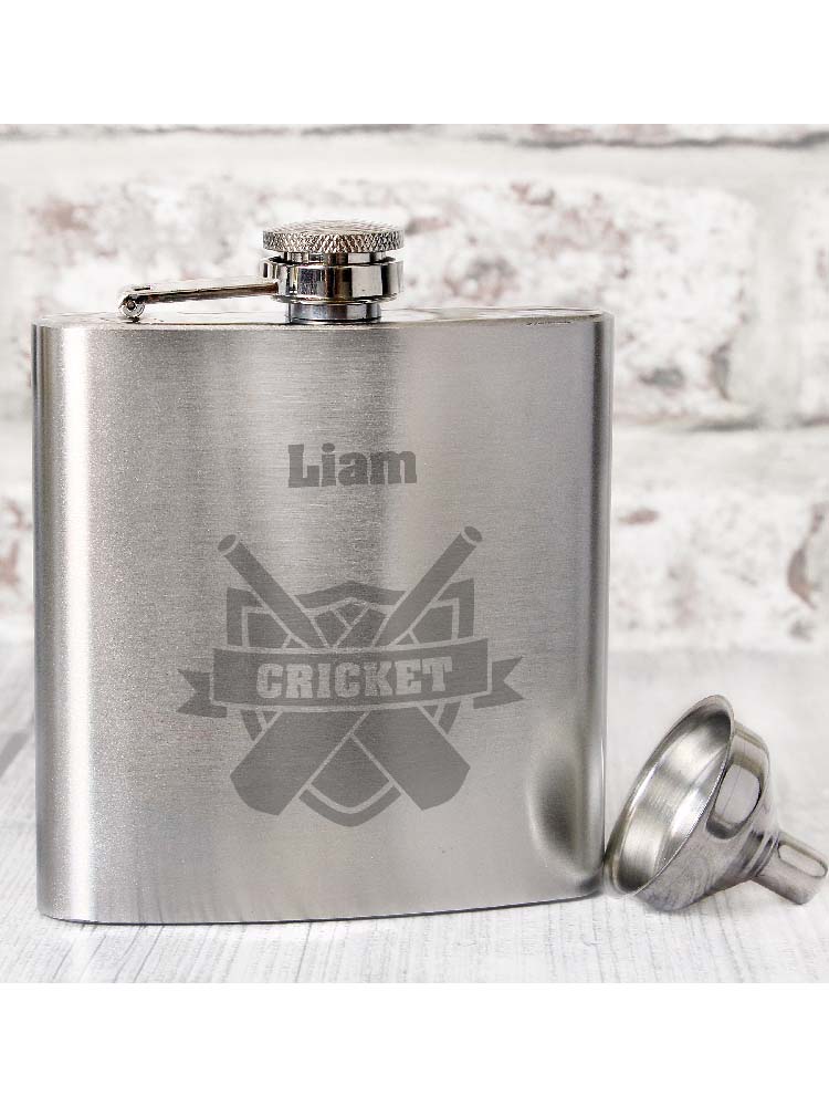 Personalised Cricket Hip Flask