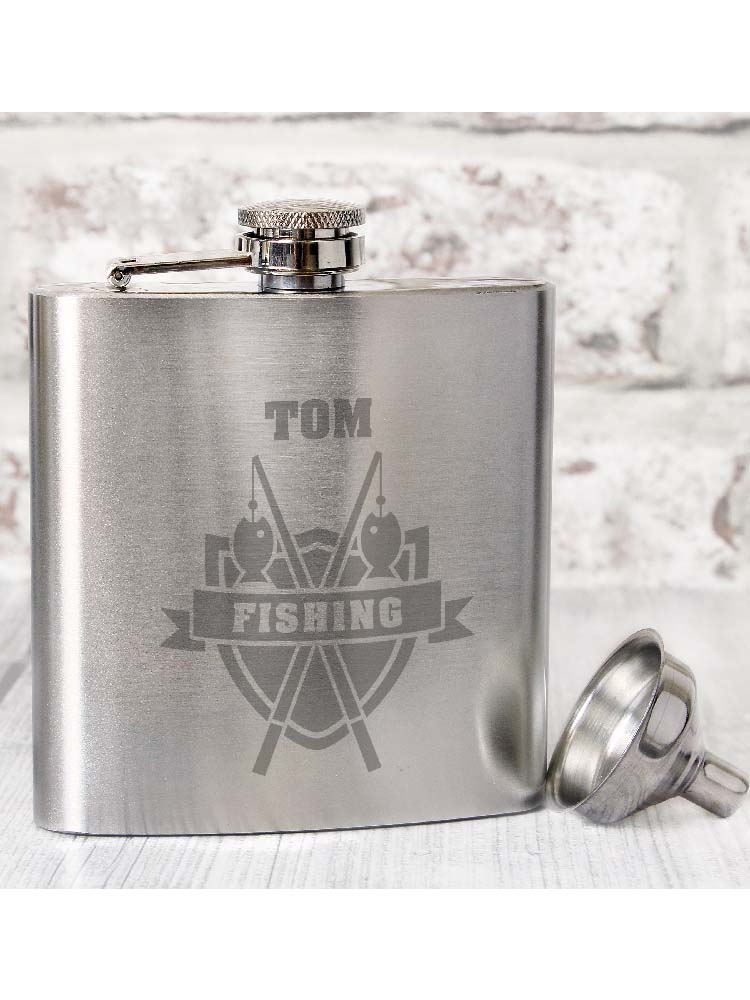 Personalised Fishing Hip Flask