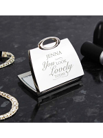 Personalised You Look Lovely Handbag Compact Mirror