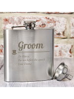 Personalised Groom Hip Flask