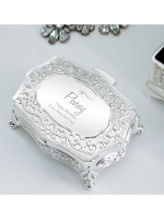 Personalised Swirls & Hearts Small Antique Trinket Box