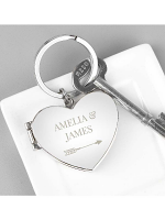 Personalised Arrow Heart Photoframe Keyring