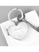 Personalised Swirl Heart Photoframe Keyring