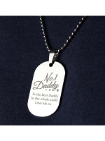 Personalised No.1 Daddy Stainless Steel Dog Tag Necklace