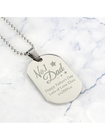 Personalised No.1 Dad Stainless Steel Dog Tag Necklace