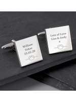Personalised Tie the Knot Square Cufflinks