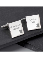 Personalised Top Hat Wedding Square Cufflinks