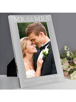 Personalised Mr & Mrs 7x5 Silver Photo Frame
