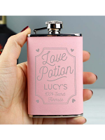 Personalised Love Potion Pink Hip Flask