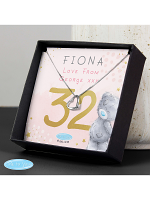 Personalised Me To You Sparkle & Shine Birthday Sentiment Silver Tone Necklace and Box